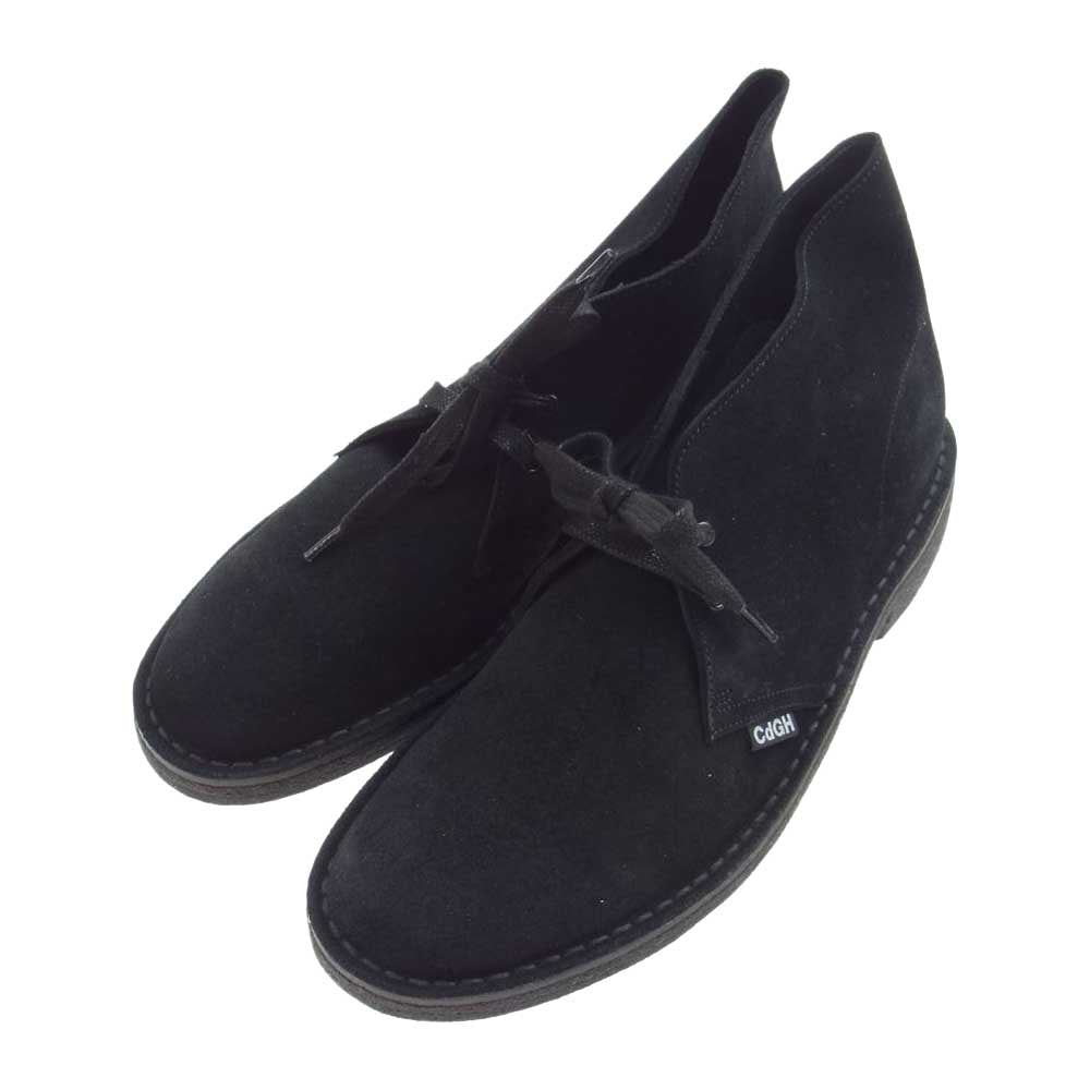 COMME des GARCONS HOMME コムデギャルソンオム NPS SOLOVAIR 22AW HH-K103-001 CDGH 英国製 Wネーム スエード デザート チャッカブーツ シューズ ブラック系 26.0cm【極上美品】【中古】