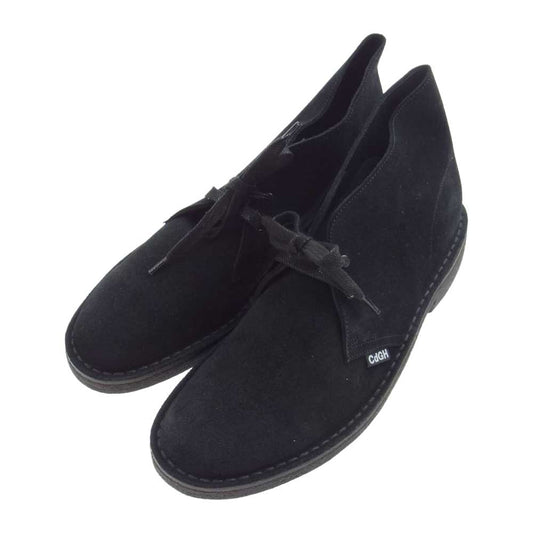 COMME des GARCONS HOMME コムデギャルソンオム NPS SOLOVAIR 22AW HH-K103-001 CDGH 英国製 Wネーム スエード デザート チャッカブーツ シューズ ブラック系 26.0cm【極上美品】【中古】