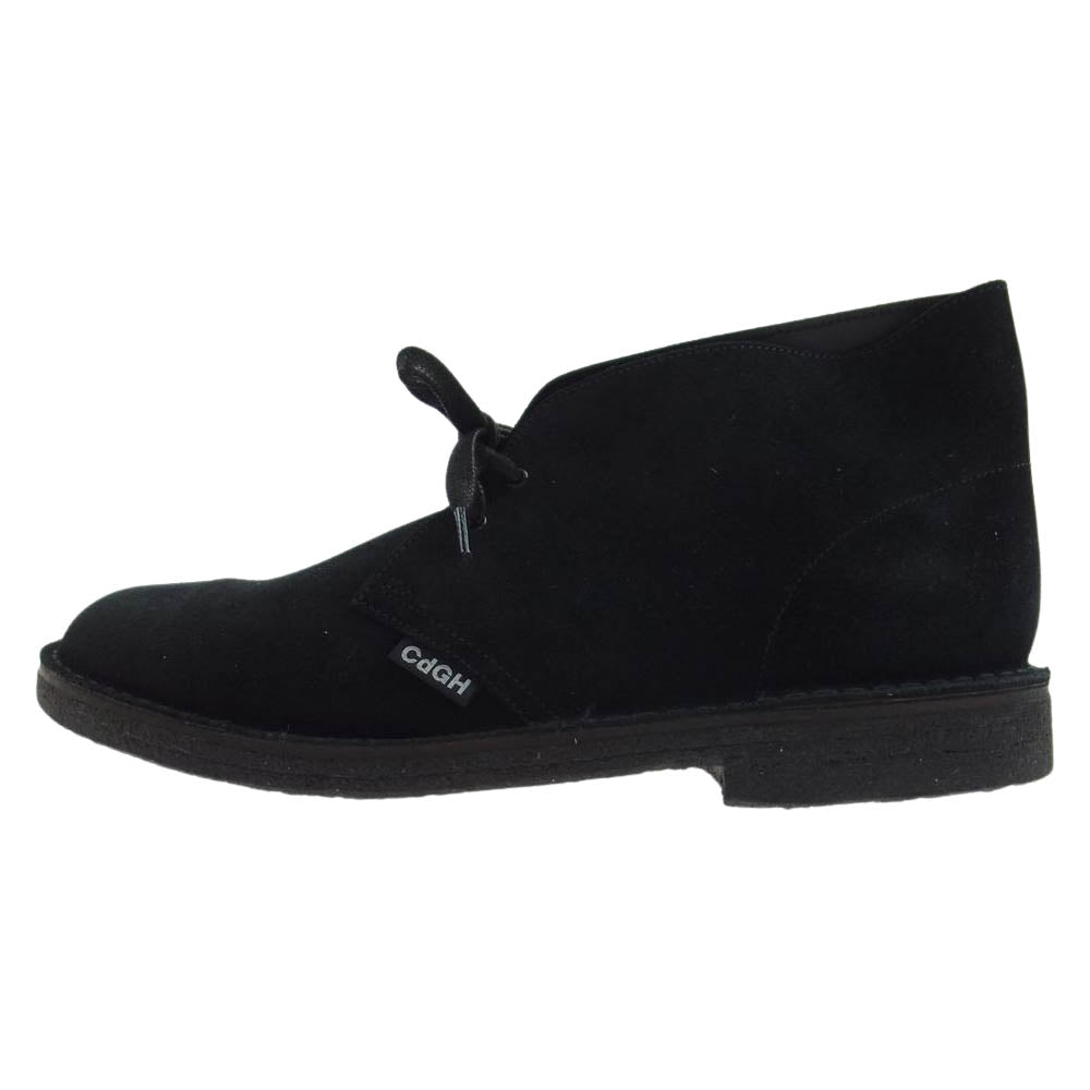 COMME des GARCONS HOMME コムデギャルソンオム NPS SOLOVAIR 22AW HH-K103-001 CDGH 英国製 Wネーム スエード デザート チャッカブーツ シューズ ブラック系 26.0cm【極上美品】【中古】