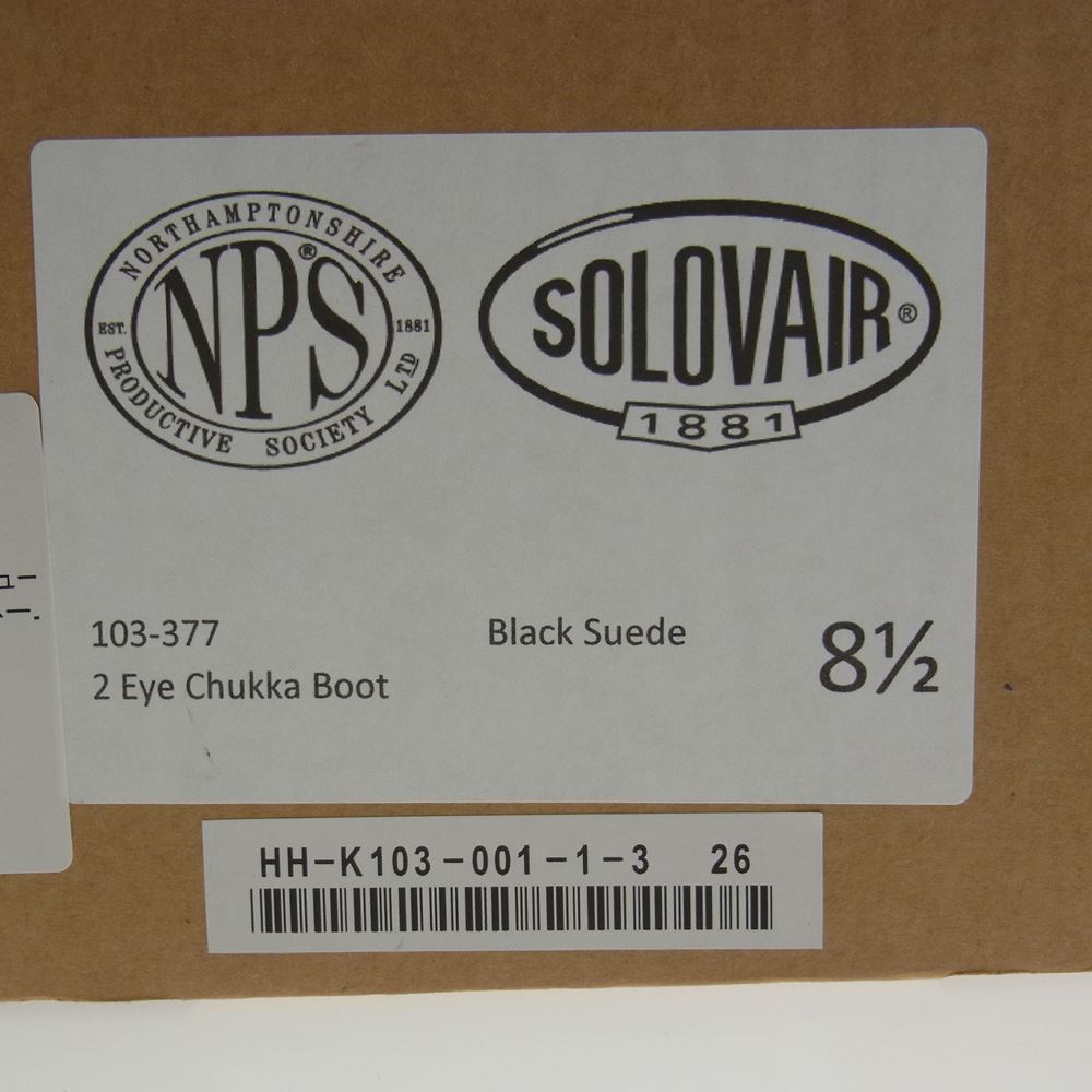 COMME des GARCONS HOMME コムデギャルソンオム NPS SOLOVAIR 22AW HH-K103-001 CDGH 英国製 Wネーム スエード デザート チャッカブーツ シューズ ブラック系 26.0cm【極上美品】【中古】