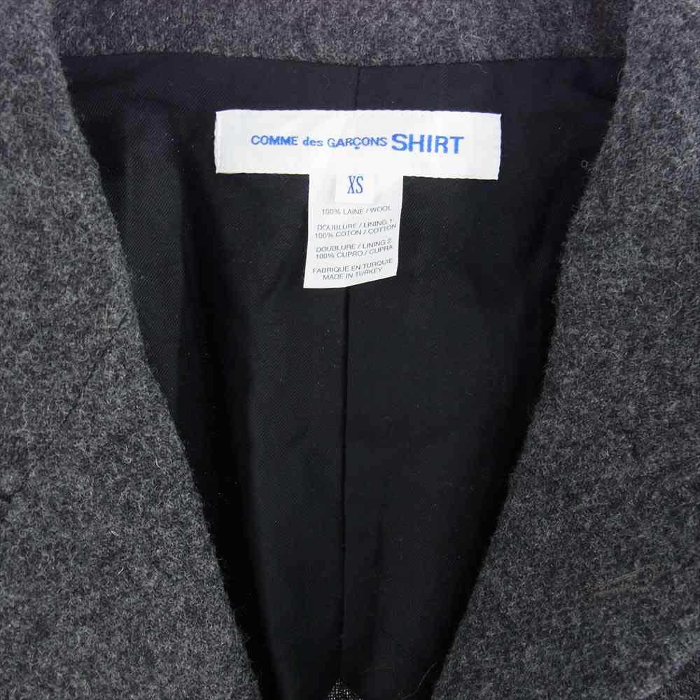 COMME des GARCONS コムデギャルソン SHIRT FH-J009-W21 WOOL BLAZER ウール ブレザー テーラードジャケット ダークグレー系 XS【新古品】【未使用】【中古】