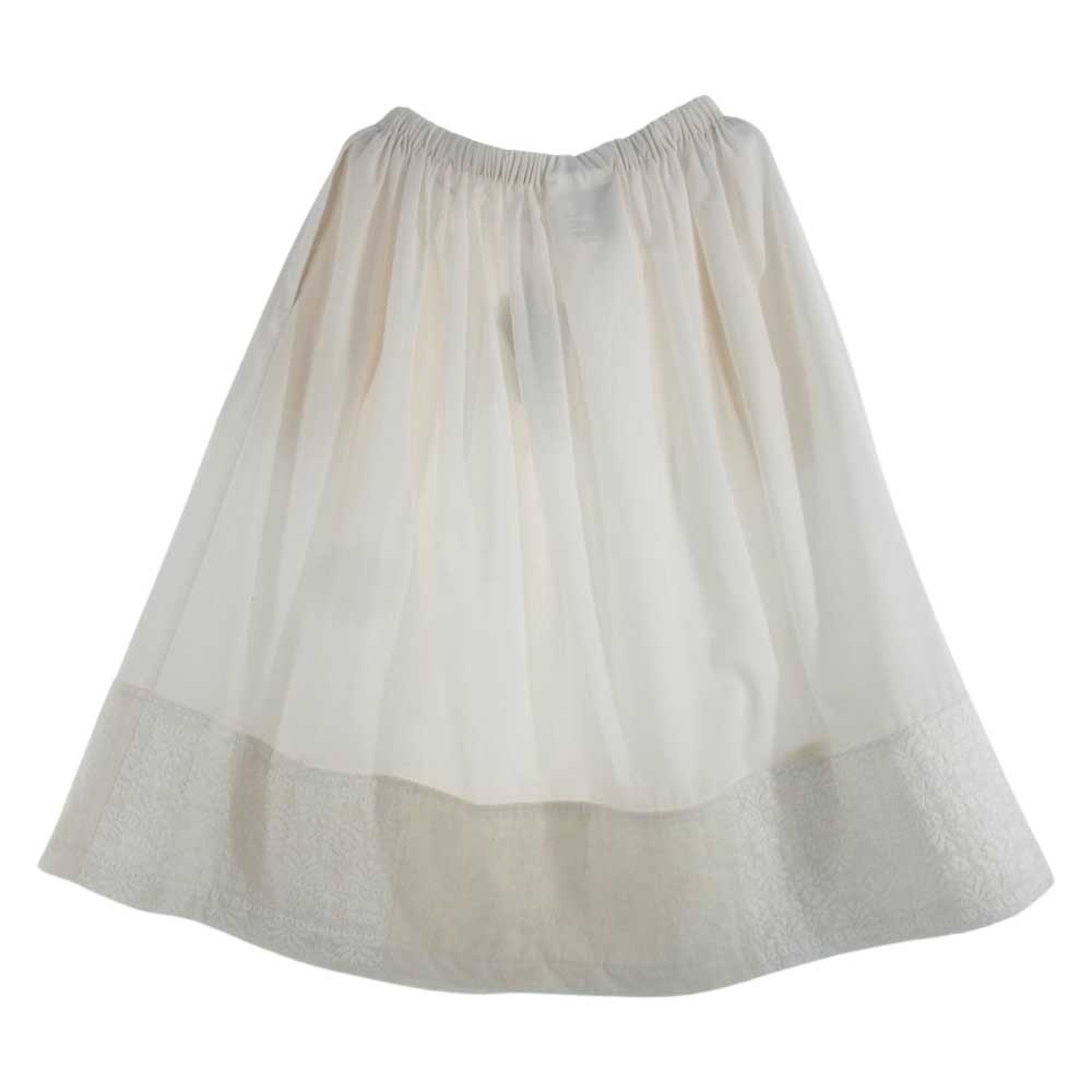 tao COMME des GARCONS タオ コムデギャルソン 22SS TI-S019-051 異素材切替 ギャザー スカート ホワイト系 S【新古品】【未使用】【中古】