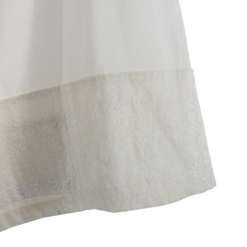 tao COMME des GARCONS タオ コムデギャルソン 22SS TI-S019-051 異素材切替 ギャザー スカート ホワイト系 S【新古品】【未使用】【中古】