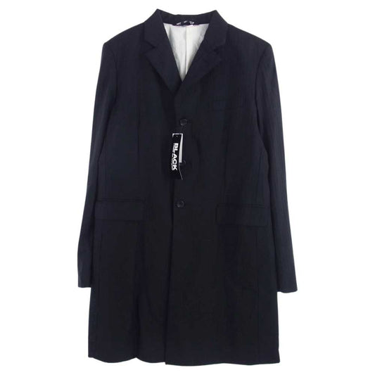 BLACK COMME des GARCONS ブラックコムデギャルソン 21AW 1H-J001-052 Seven 7 Shadow Stripe Tailored Long Jacket バックプリント ナンバリング ロング テーラードジャケット ブラック系 M【新古品】【未使用】【中古】