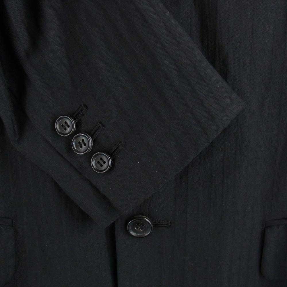 BLACK COMME des GARCONS ブラックコムデギャルソン 21AW 1H-J001-052 Seven 7 Shadow Stripe Tailored Long Jacket バックプリント ナンバリング ロング テーラードジャケット ブラック系 M【新古品】【未使用】【中古】