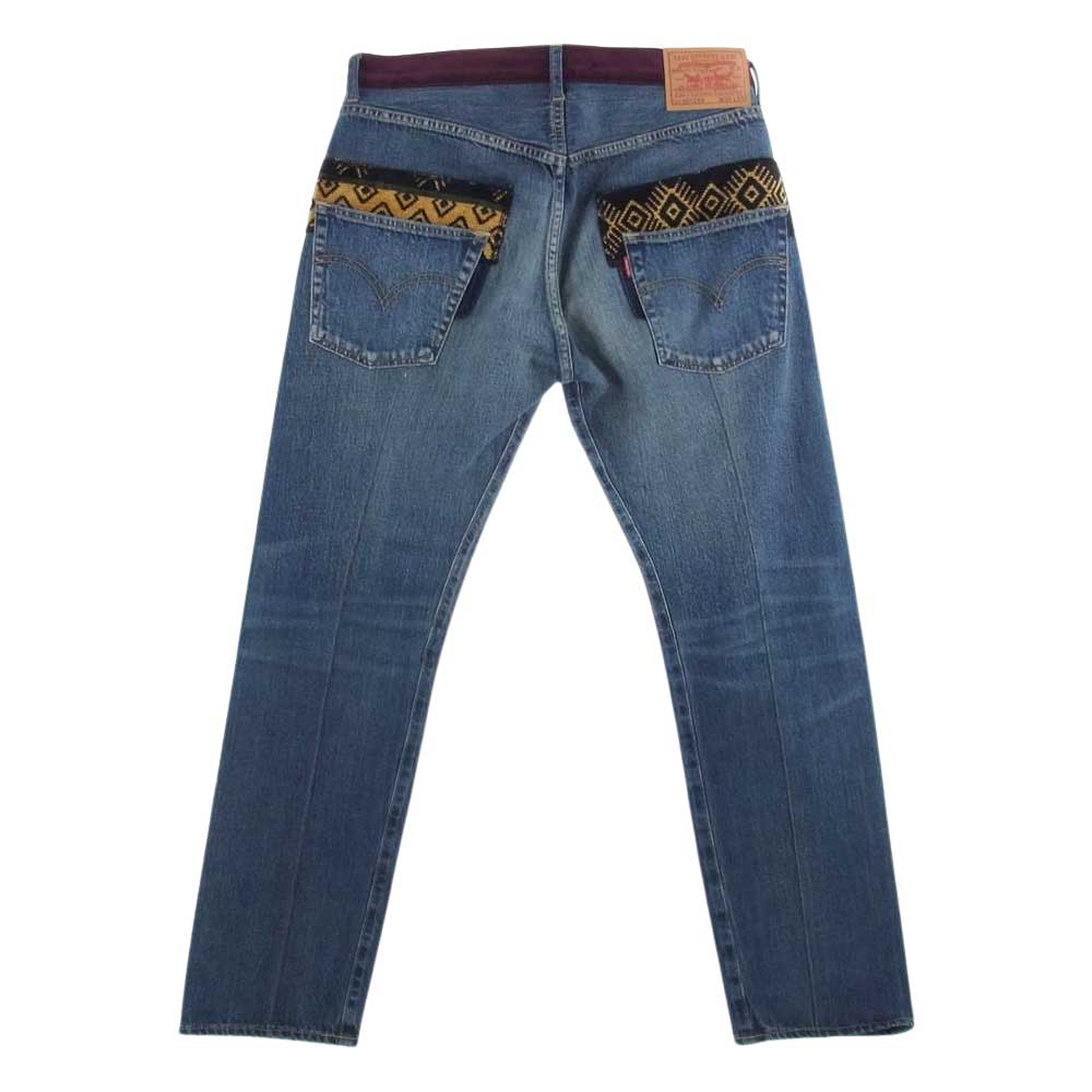 JUNYA WATANABE COMME des GARCONS MAN ジュンヤワタナベコムデギャルソンマン Levi's リーバイス 22AW WJ-P201-051 Wネーム 多素材切替 パッチワーク デニムパンツ ジーンズ インディゴブルー系 S W３３L３１【新古品】【未使用】【中古】