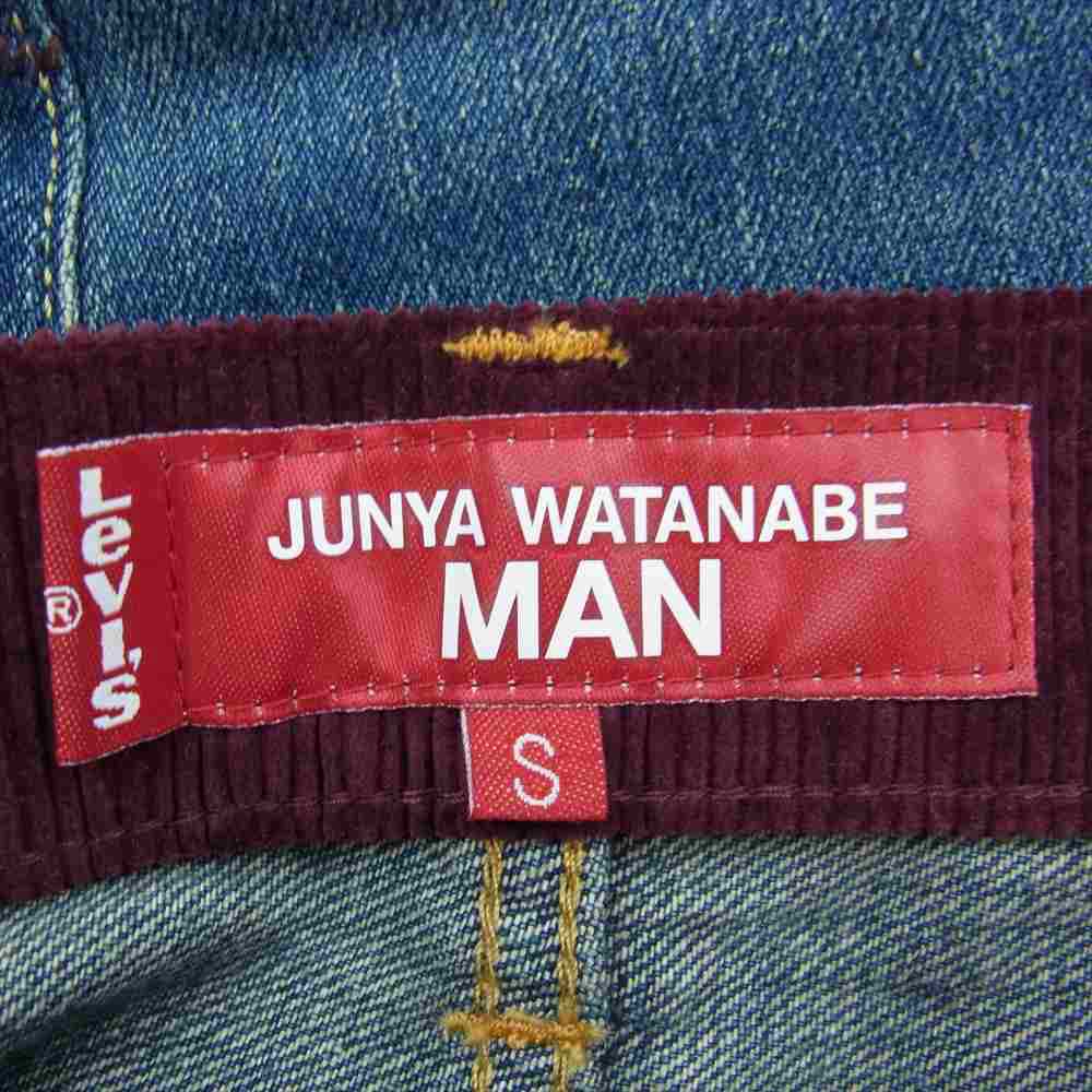 JUNYA WATANABE COMME des GARCONS MAN ジュンヤワタナベコムデギャルソンマン Levi's リーバイス 22AW WJ-P201-051 Wネーム 多素材切替 パッチワーク デニムパンツ ジーンズ インディゴブルー系 S W３３L３１【新古品】【未使用】【中古】
