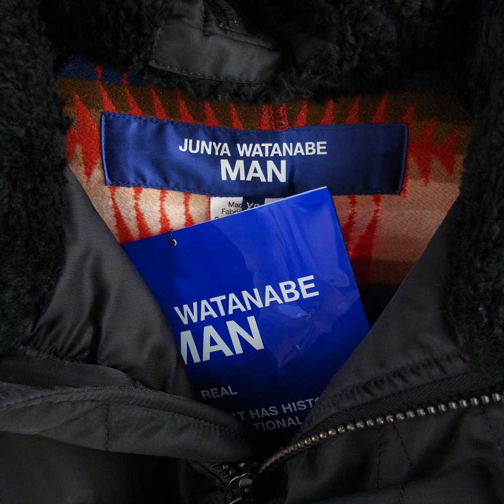 JUNYA WATANABE COMME des GARCONS MAN ジュンヤワタナベコムデギャルソンマン Pendleton ペンドルトン 22AW WJ-021-051 ナイロンツイル 綿ウールジャガード Wネーム N-2B フライトジャケット ブラック系 オレンジ系 XS【新古品】【未使用】【中古】