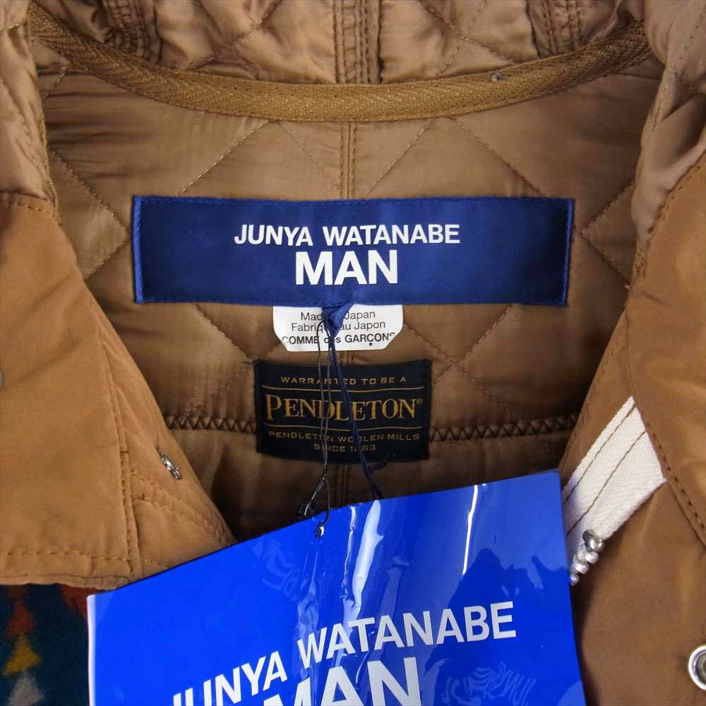 JUNYA WATANABE COMME des GARCONS MAN ジュンヤワタナベコムデギャルソンマン Pendleton ペンドルトン 22AW WJ-C005-051 AZTEC COAT 袖レザー切替 モッズコート ライトブラウン系 マルチカラー系 S【新古品】【未使用】【中古】