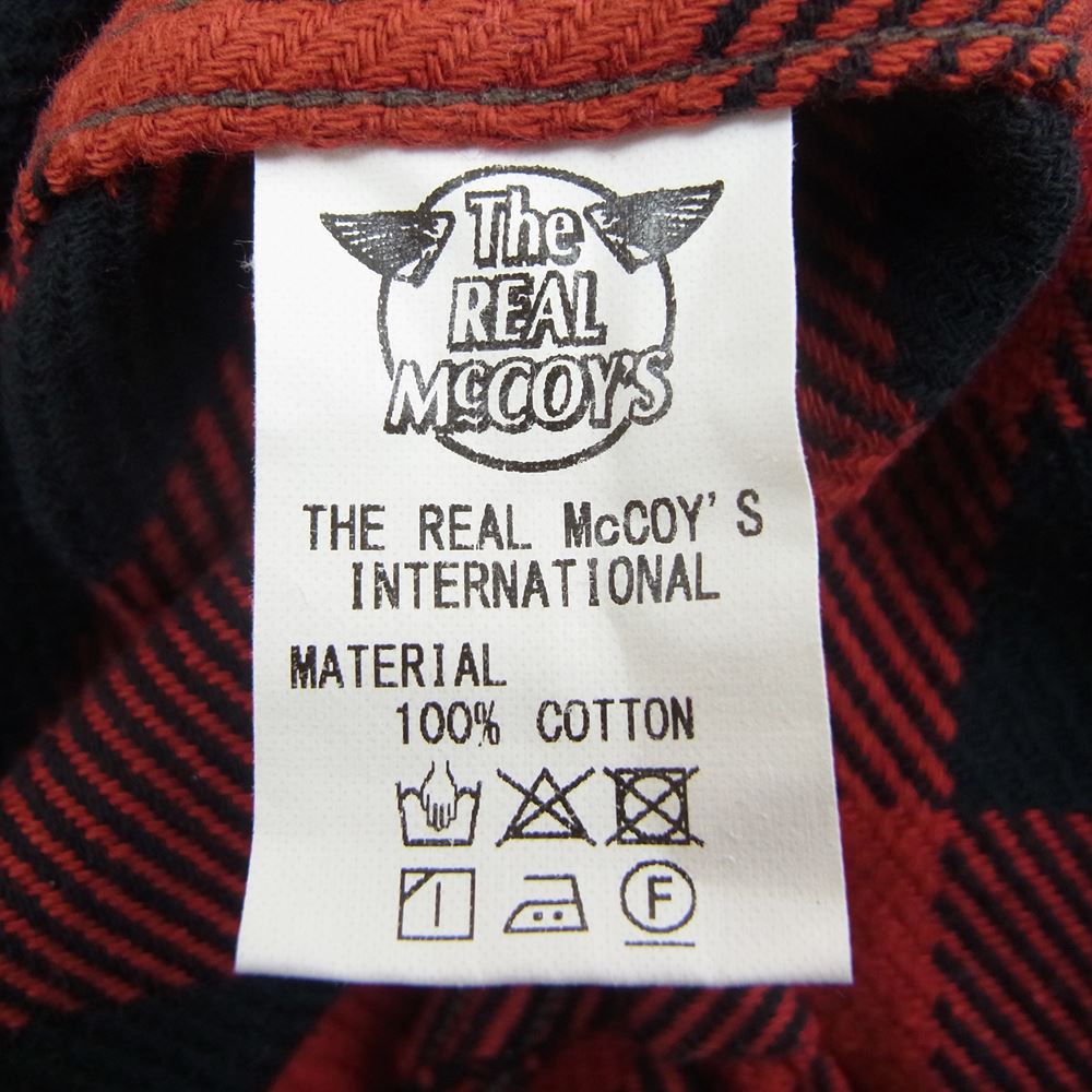 The REAL McCOY'S ザリアルマッコイズ Joe McCOY ジョーマッコイ 8HOUR UNION マチ付 長袖 ブロック ネル シャツ ブラック系 レッド系 14【中古】