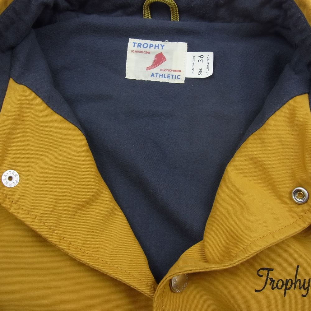 トロフィークロージング Box Logo Warm Up Jacket 60/40 クロス コーチ ジャケット  イエロー系 36【中古】
