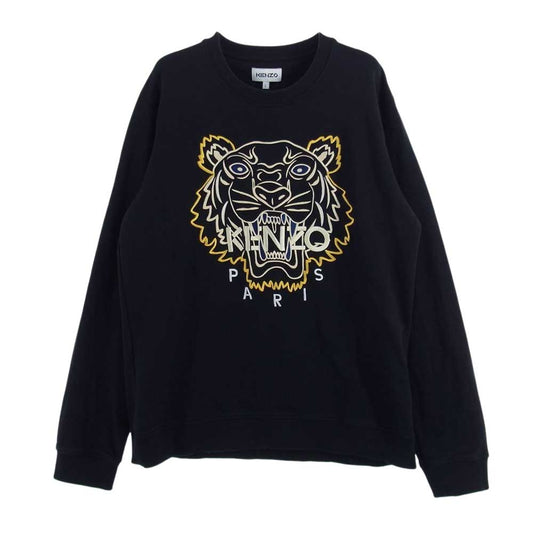 KENZO ケンゾー タイガー刺繍 クルーネックスウェット トレーナー ブラック系 L【中古】