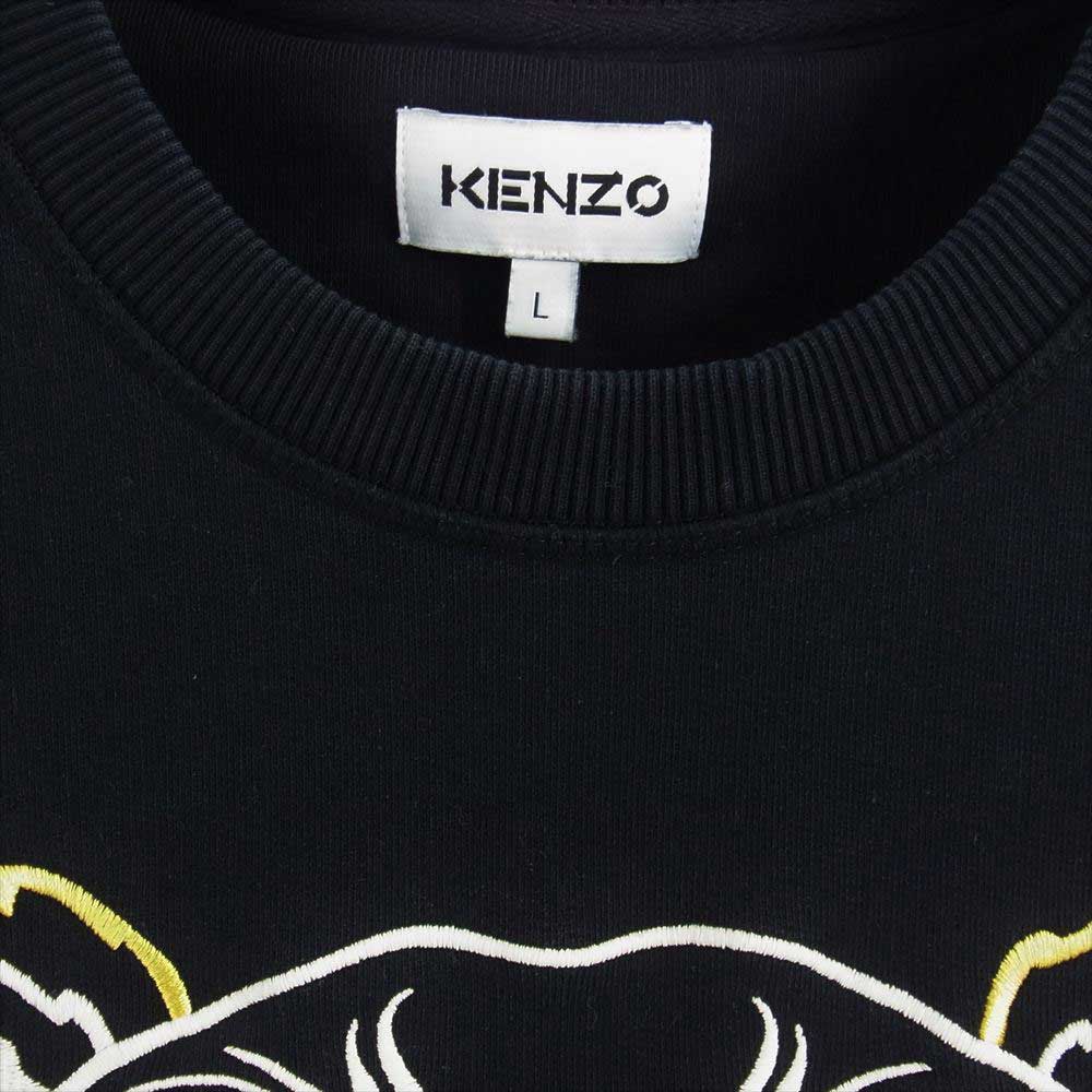 KENZO ケンゾー タイガー刺繍 クルーネックスウェット トレーナー ブラック系 L【中古】