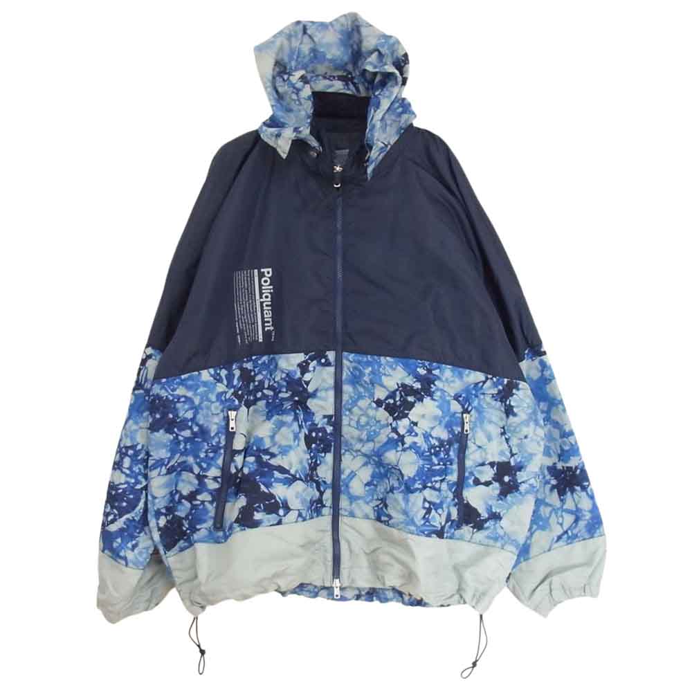 ポリクアント タイダイ柄 切替し ナイロン ジャット  ネイビー系 1～2【中古】
