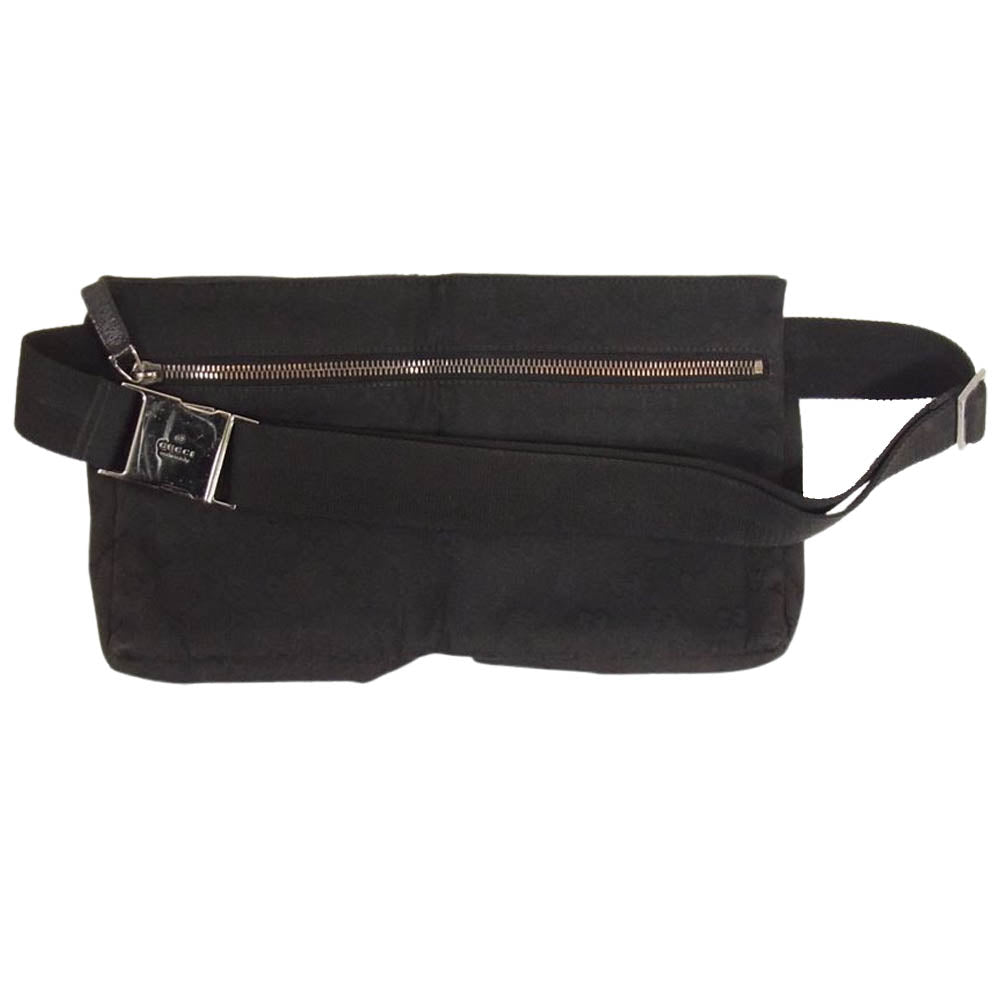 GUCCI グッチ 28566 GG キャンバス ウエスト ボディー バッグ ブラック系【中古】