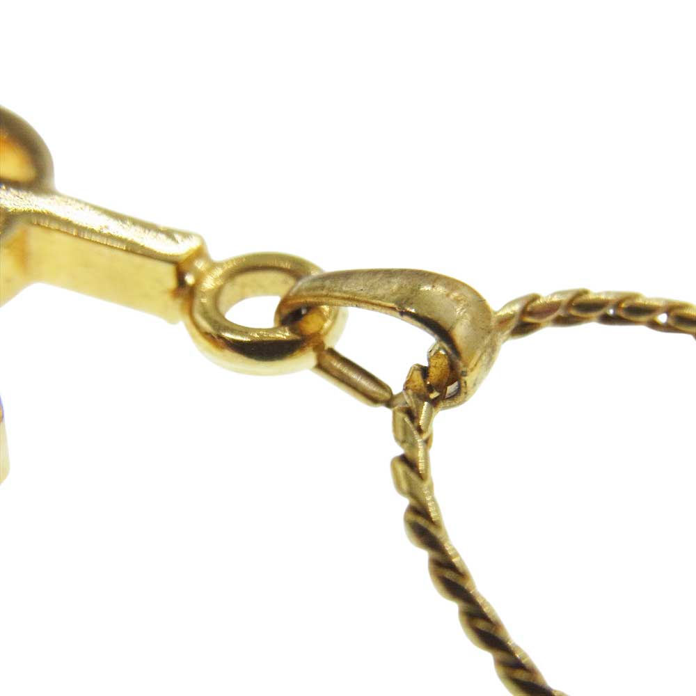 YVES SAINT LAURENT イヴサンローラン ヴィンテージ YSL ロゴ ゴールドカラー ネックレス ペンダント   ゴールド系【中古】