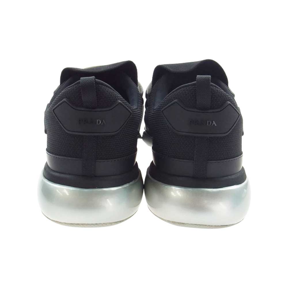 PRADA プラダ 20G064 Cloudbust Knit Trainer クラウドバスト ニット トレーナー ローカットスニーカー ブラック系 シルバー系 7.5【中古】