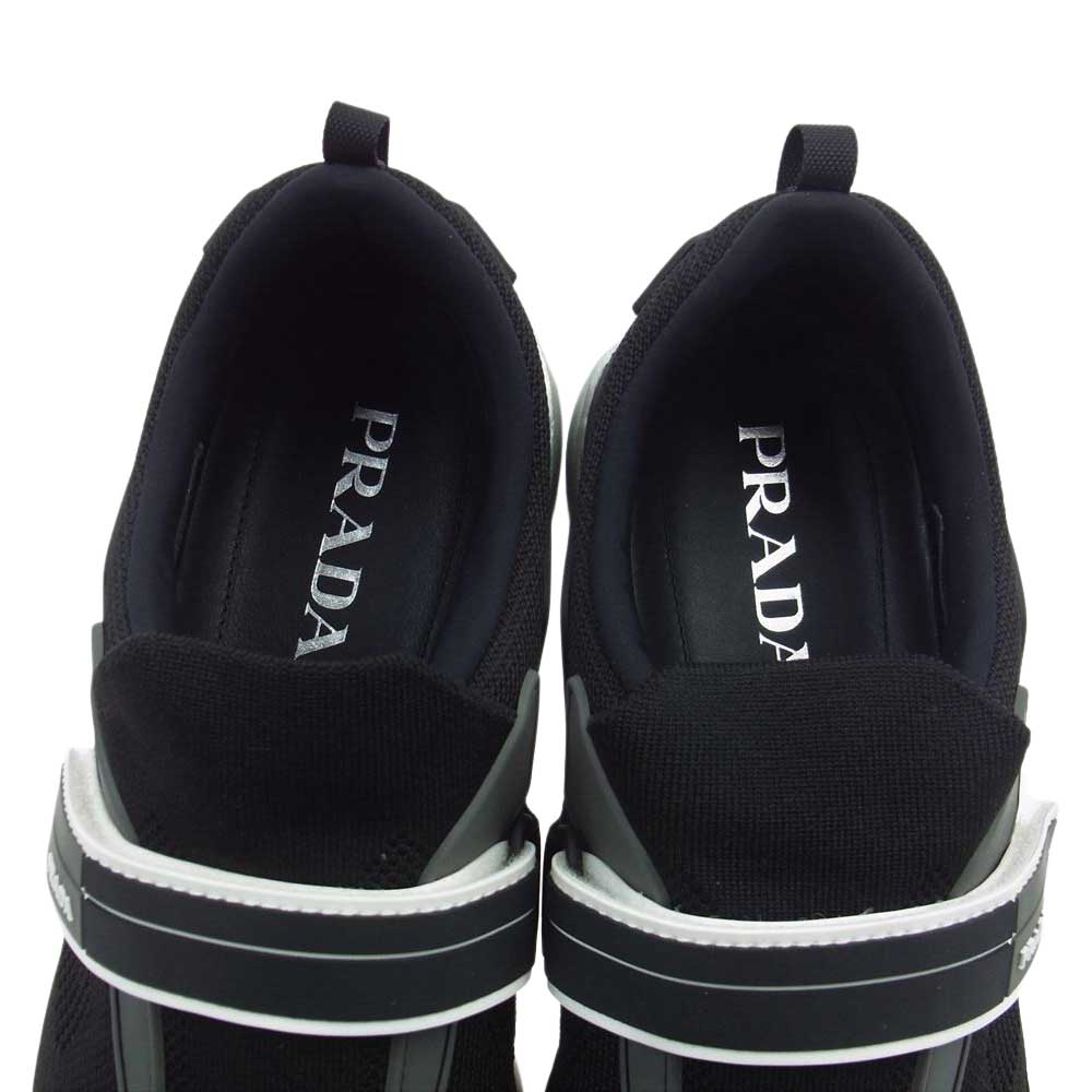 PRADA プラダ 20G064 Cloudbust Knit Trainer クラウドバスト ニット トレーナー ローカットスニーカー ブラック系 シルバー系 7.5【中古】