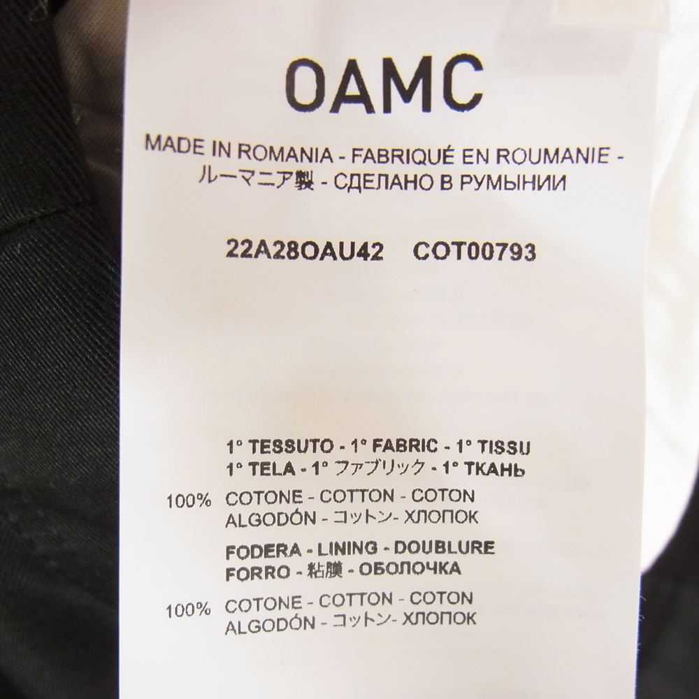 オーエーエムシー 22AW 22A28OAU42 DUSK TROUSERS ステッチ スラックス パンツ ブラック系 30【中古】