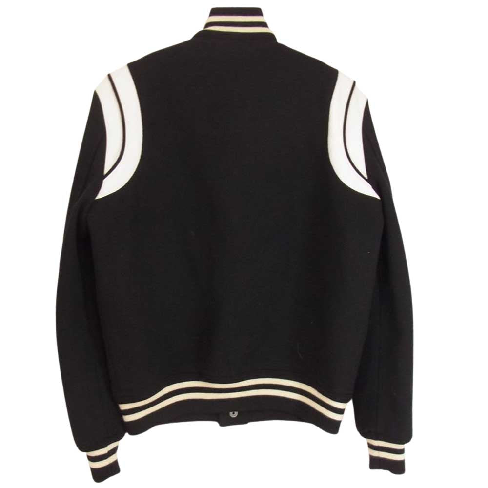 SAINT LAURENT サンローラン 354718 Y180W TEDDY JACKET テディ ジャケット レザー トリム スタジャン  ブラック系 44【中古】