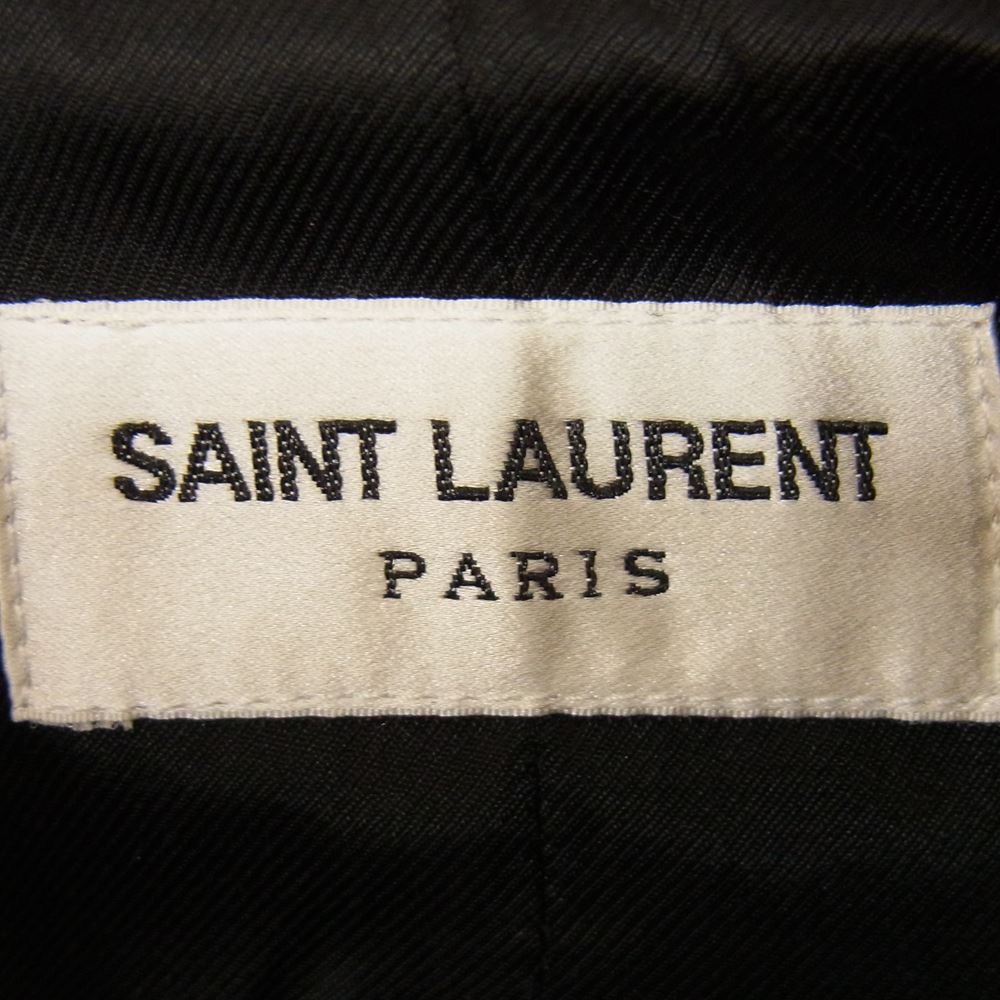 SAINT LAURENT サンローラン 354718 Y180W TEDDY JACKET テディ ジャケット レザー トリム スタジャン  ブラック系 44【中古】
