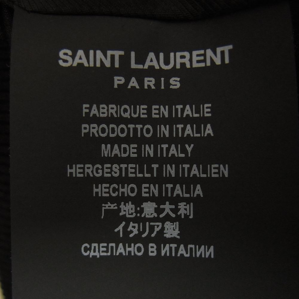 SAINT LAURENT サンローラン 354718 Y180W TEDDY JACKET テディ ジャケット レザー トリム スタジャン  ブラック系 44【中古】