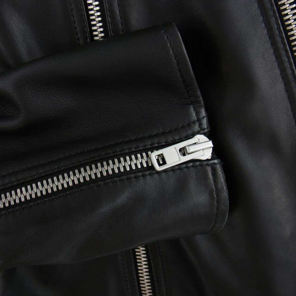 MAISON MARGIELA メゾンマルジェラ 14ライン 19SS S50AM0380 5 ZIP LEATHER JACKET 八の字 シングル ライダース ジャケット ブラック系 46【中古】