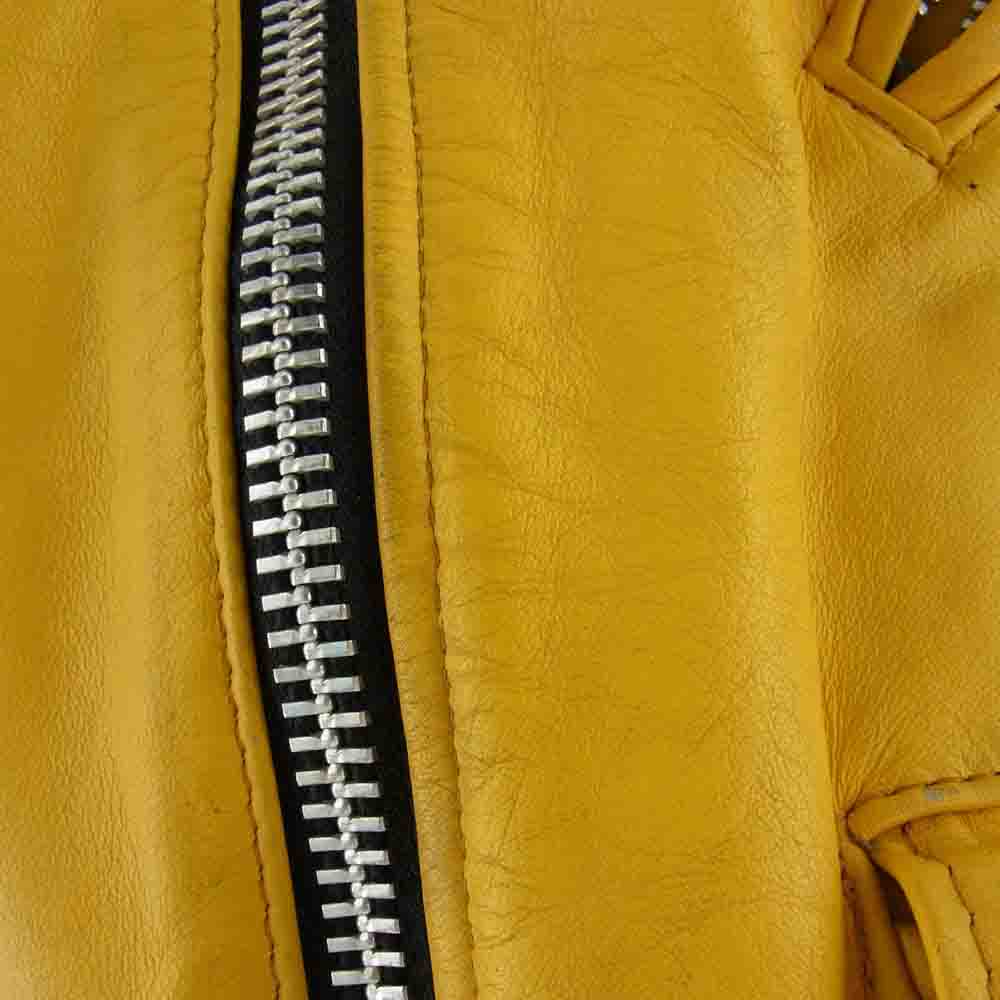 schott ショット 818 ダブル ライダースジャケット レザー ベルト イエロー系 38【中古】