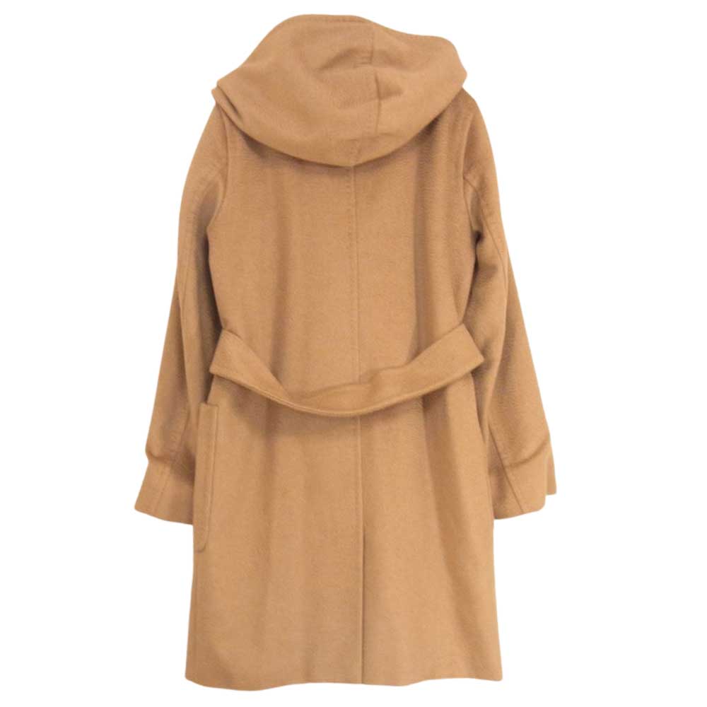 MAX MARA マックスマーラ 73136 白タグ イタリア製 3RIALTO ピュアキャメル フーデット ラップコート ブラウン系 42【中古】