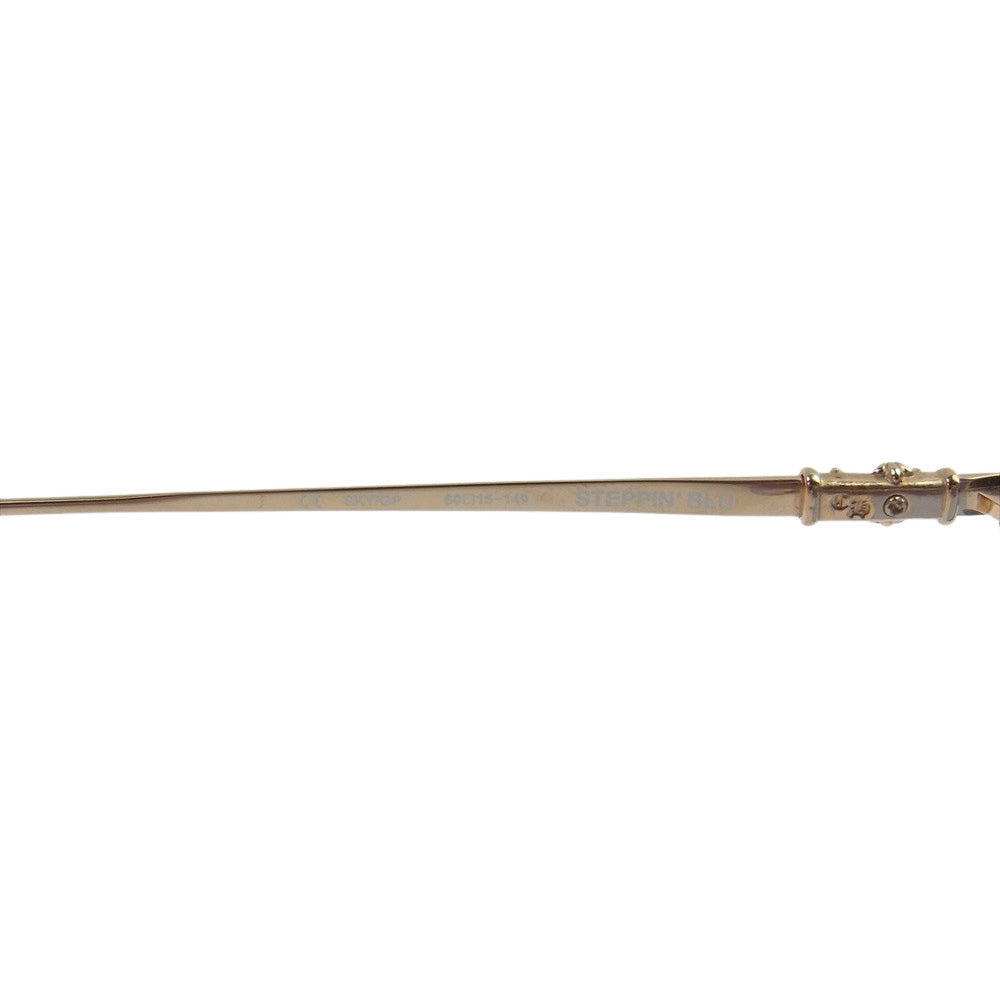 CHROME HEARTS クロムハーツ（原本無） STEPPIN' BLU ティアドロップ サングラス ゴールド系【中古】