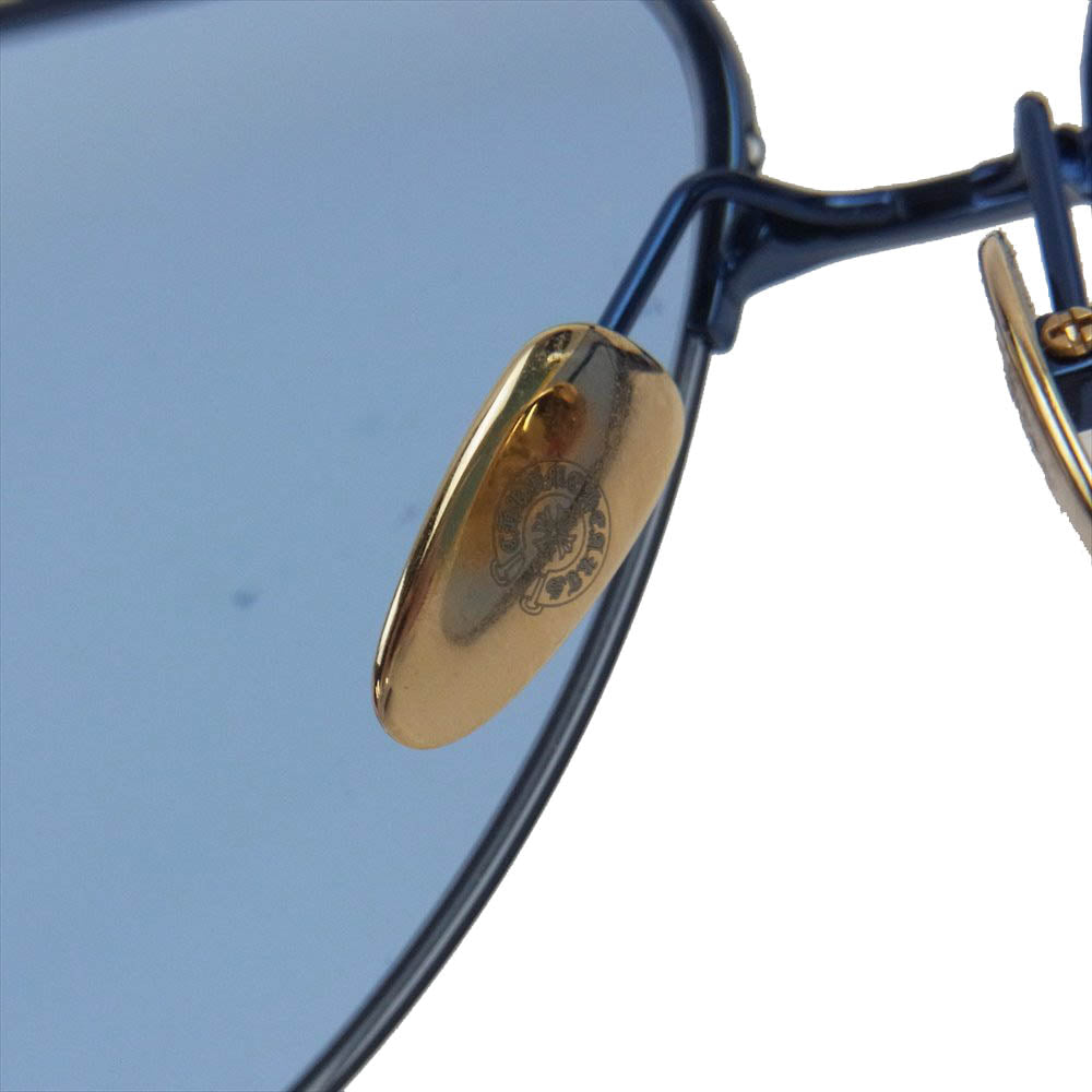CHROME HEARTS クロムハーツ（原本無） STEPPIN' BLU ティアドロップ サングラス ゴールド系【中古】