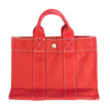 HERMES エルメス ドーヴィル PM キャンバス トート バッグ レッド系【中古】