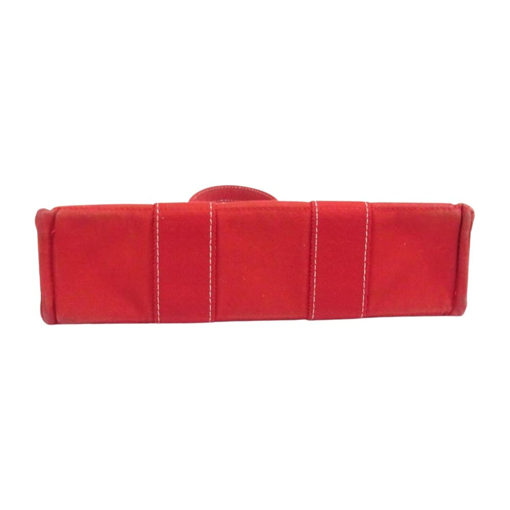 HERMES エルメス ドーヴィル PM キャンバス トート バッグ レッド系【中古】