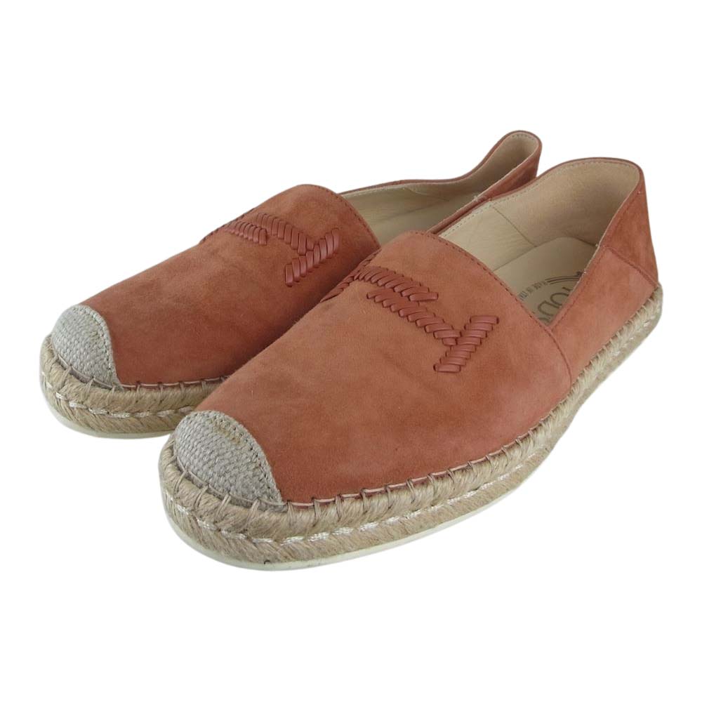 TOD’S トッズ 編み込みソール スリッポン シューズ オレンジ系 37【中古】