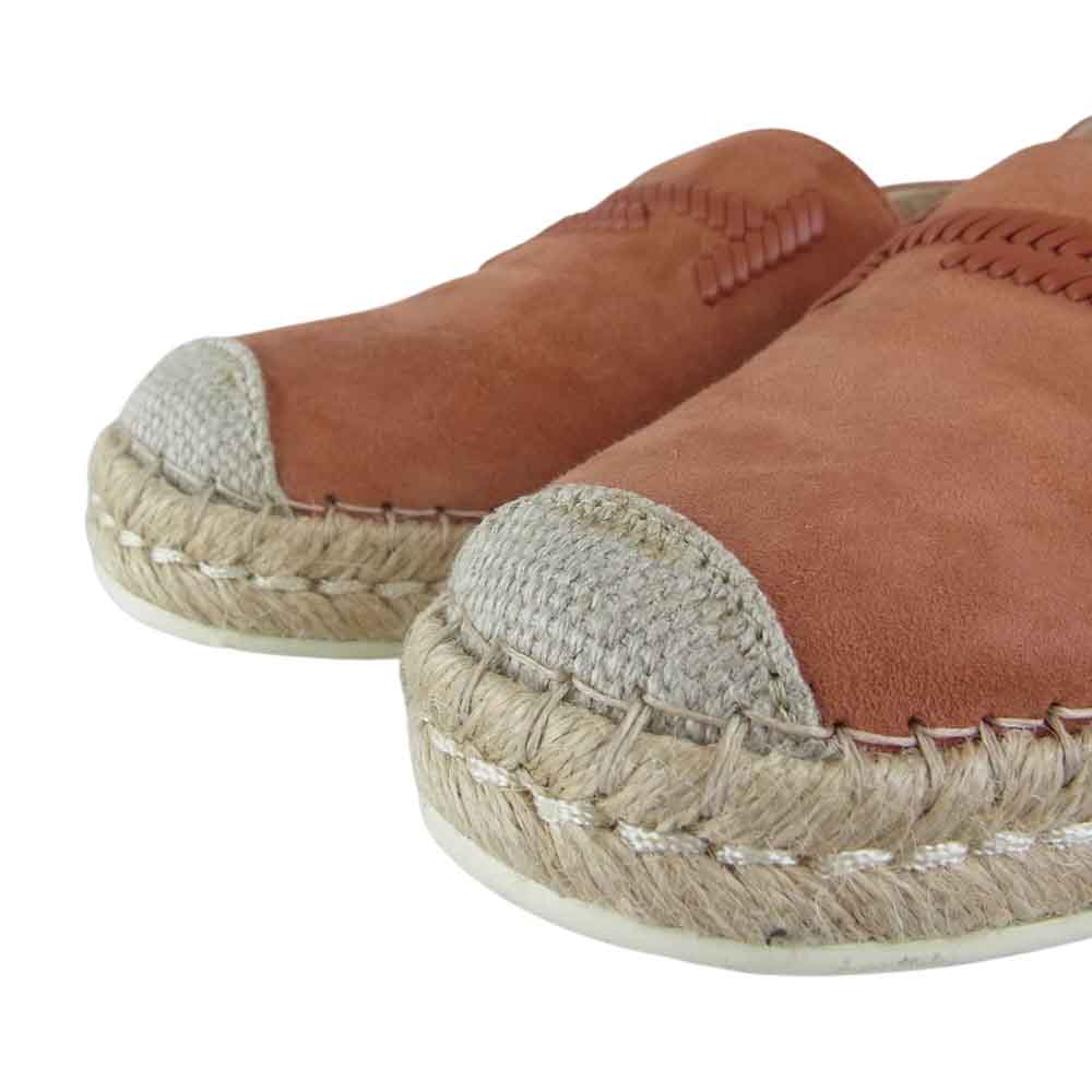 TOD’S トッズ 編み込みソール スリッポン シューズ オレンジ系 37【中古】