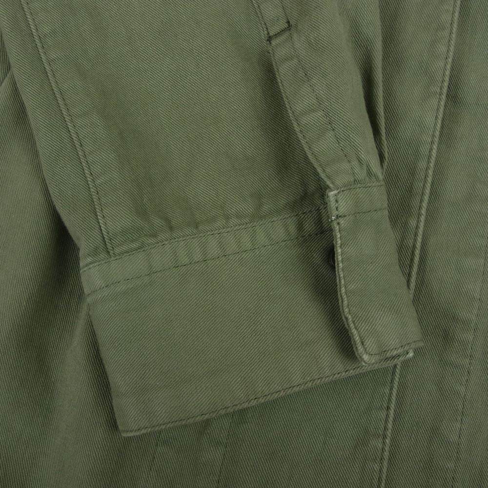 GRACE CONTINENTAL グレースコンチネンタル ノーカラー デニム ジャケット カーキ系 36【中古】