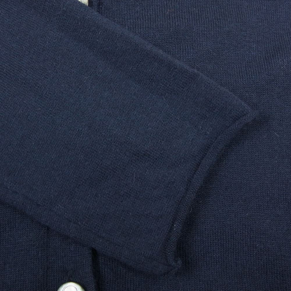 Lucien Pellat-Finet ルシアンペラフィネ カシミア スカル刺繍  スカル カーディガン ネイビー系 S【中古】