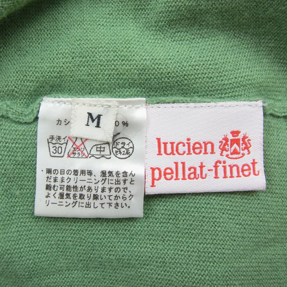 Lucien Pellat-Finet ルシアンペラフィネ カシミア スカル刺繍 Vネック ニット パイプスカル グリーン グリーン系 M【中古】