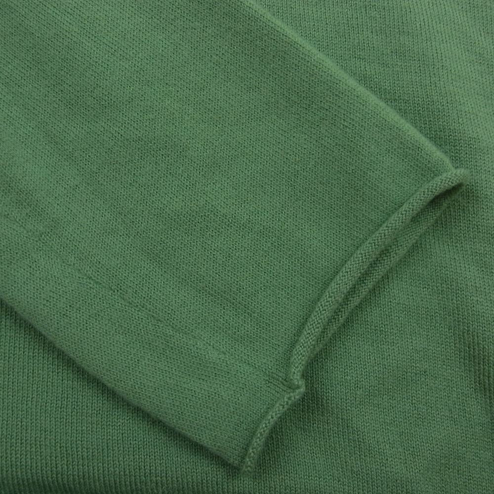 Lucien Pellat-Finet ルシアンペラフィネ カシミア スカル刺繍 Vネック ニット パイプスカル グリーン グリーン系 M【中古】