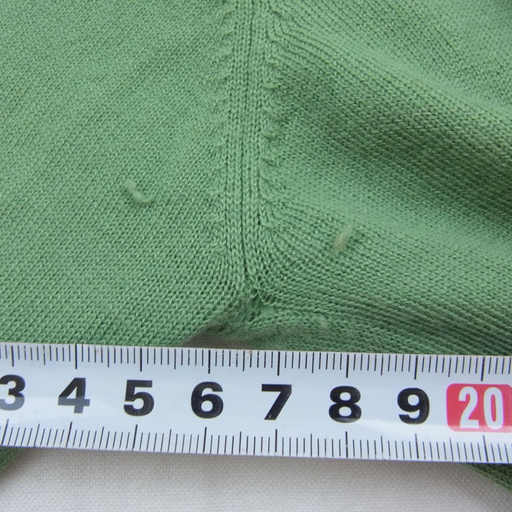 Lucien Pellat-Finet ルシアンペラフィネ カシミア スカル刺繍 Vネック ニット パイプスカル グリーン グリーン系 M【中古】