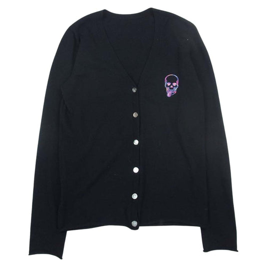 Lucien Pellat-Finet ルシアンペラフィネ カシミア スカル刺繍 スカル ビーズ カーディガン ブラック ブラック系 M【中古】