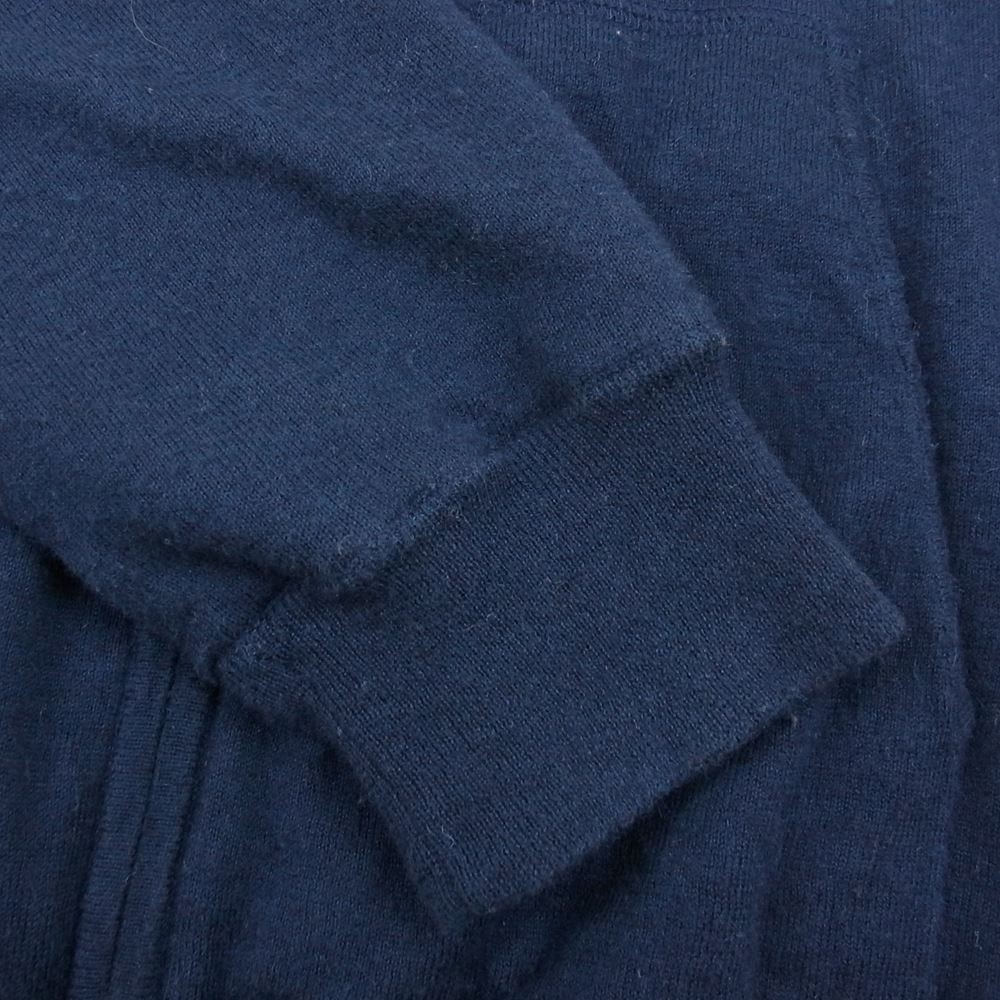 Lucien Pellat-Finet ルシアンペラフィネ カシミア混 スカル刺繍 ジップ パーカー ネイビー系 M【中古】