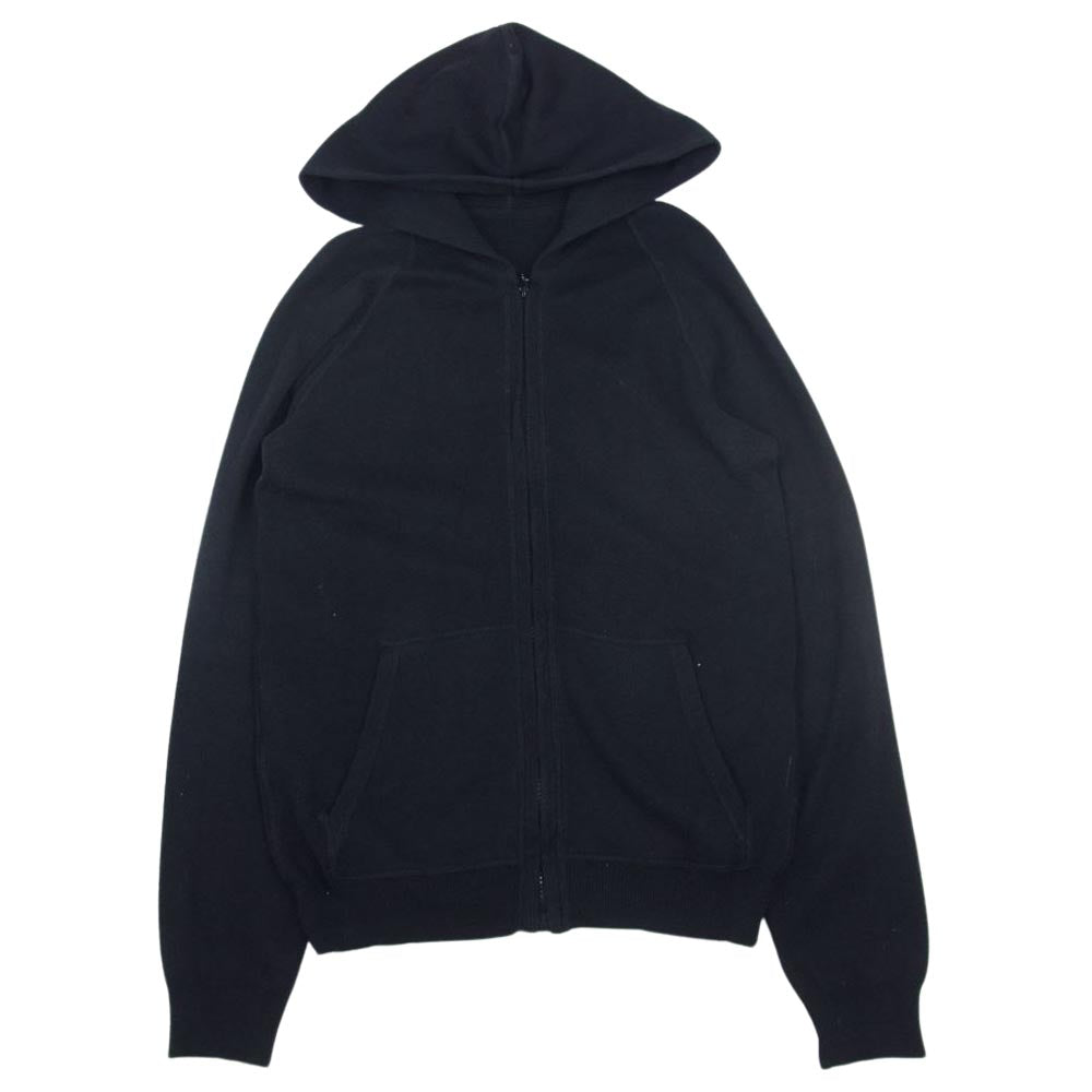 Lucien Pellat-Finet ルシアンペラフィネ カシミア混 バック ヘンプ ビーズ ジップ パーカー ネイビー系 M【中古】