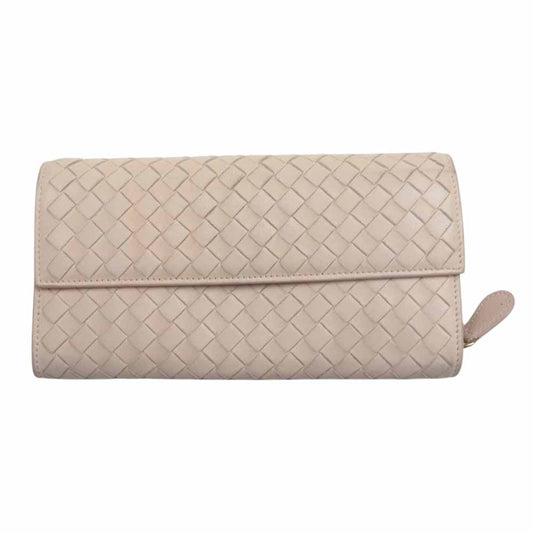 BOTTEGAVENETA ボッテガヴェネタ 150509 イントレ チャート ファスナー付き 長財布 ベージュ ベージュ系【中古】