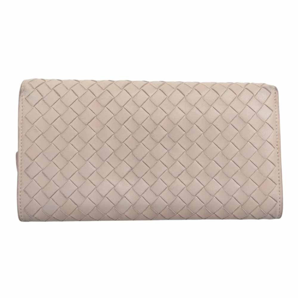 BOTTEGAVENETA ボッテガヴェネタ 150509 イントレ チャート ファスナー付き 長財布 ベージュ ベージュ系【中古】