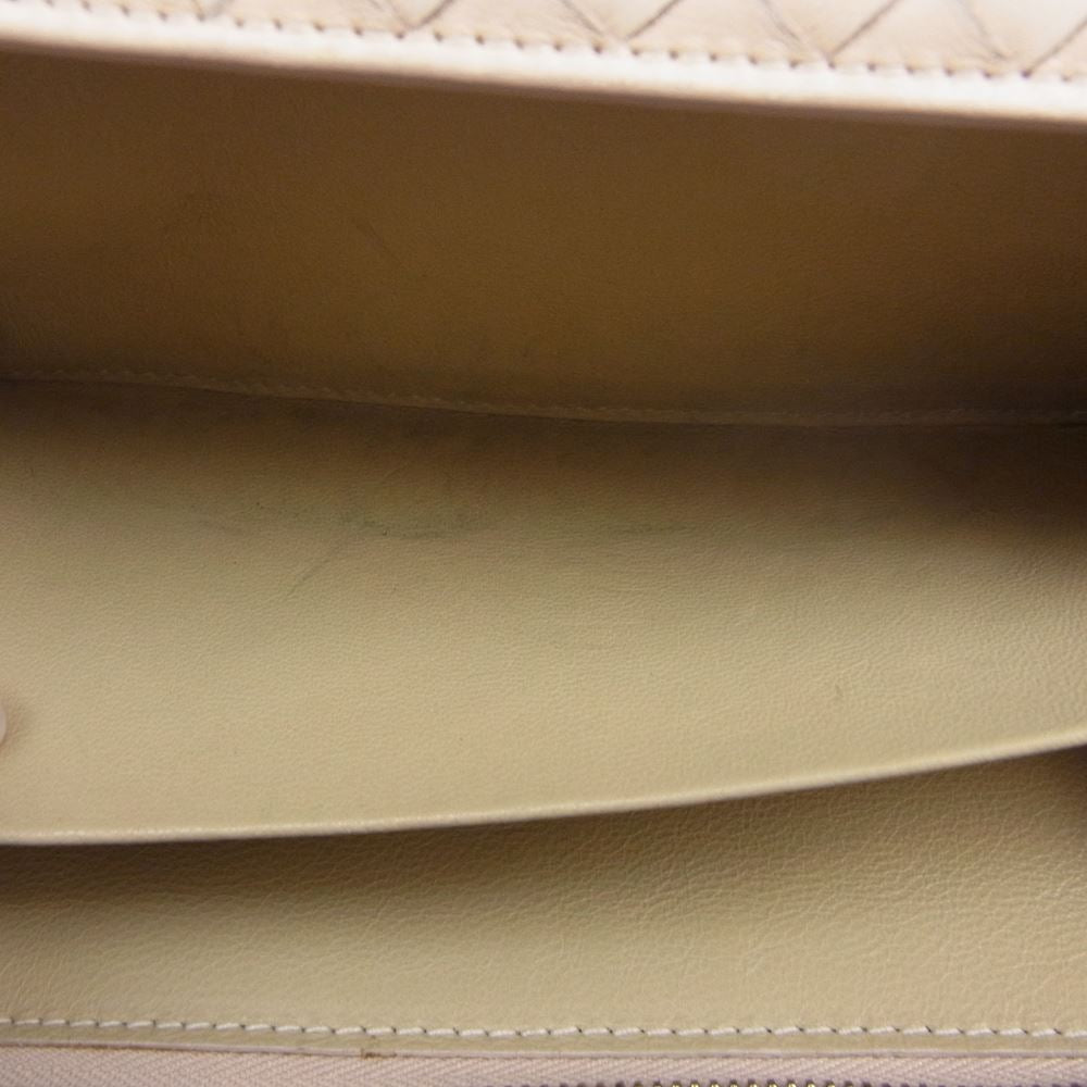 BOTTEGAVENETA ボッテガヴェネタ 150509 イントレ チャート ファスナー付き 長財布 ベージュ ベージュ系【中古】