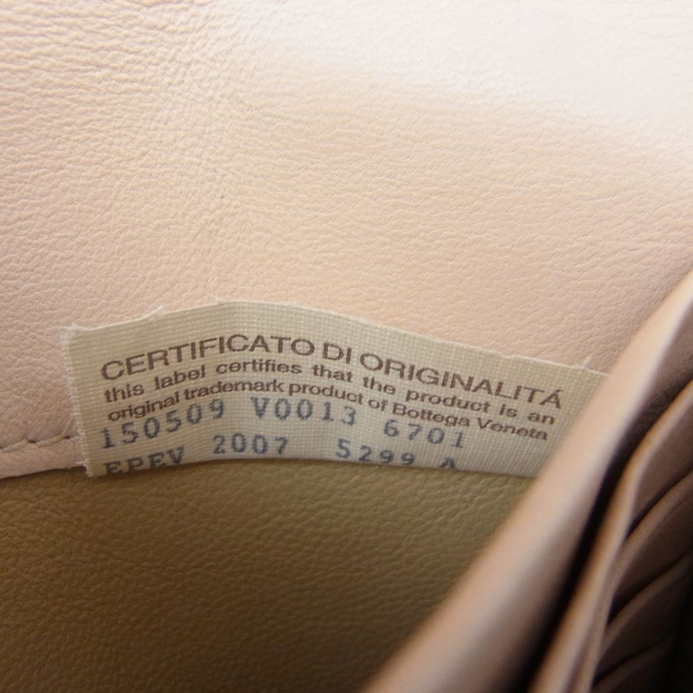 BOTTEGAVENETA ボッテガヴェネタ 150509 イントレ チャート ファスナー付き 長財布 ベージュ ベージュ系【中古】