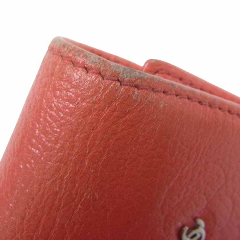 CHANEL シャネル バタフライ カメリア ZIP 2つ折り 長財布 ピンク系【中古】