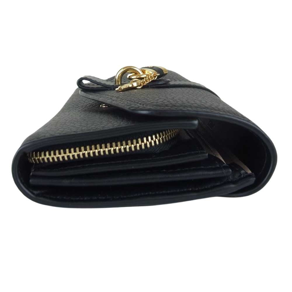 Chloe クロエ 02-20-99-65 ABY パドロック付き ロングウォレット 二つ折り 長財布 ブラック系【中古】