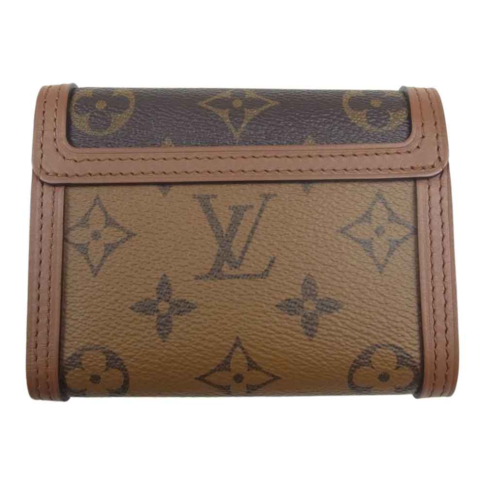 LOUIS VUITTON ルイ・ヴィトン M68725 ポルトフォイユ ドーフィーヌ モノグラム リバース コンパクトウォレット 3つ折り 財布 ブラウン系【中古】